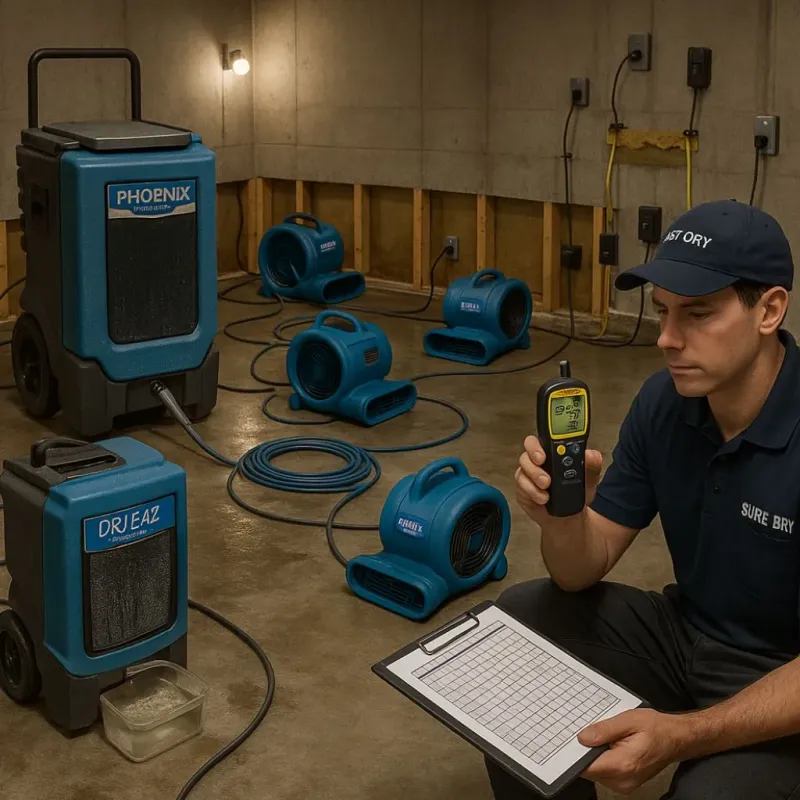 Structural Drying and Dehumidification process in Algoma, WI